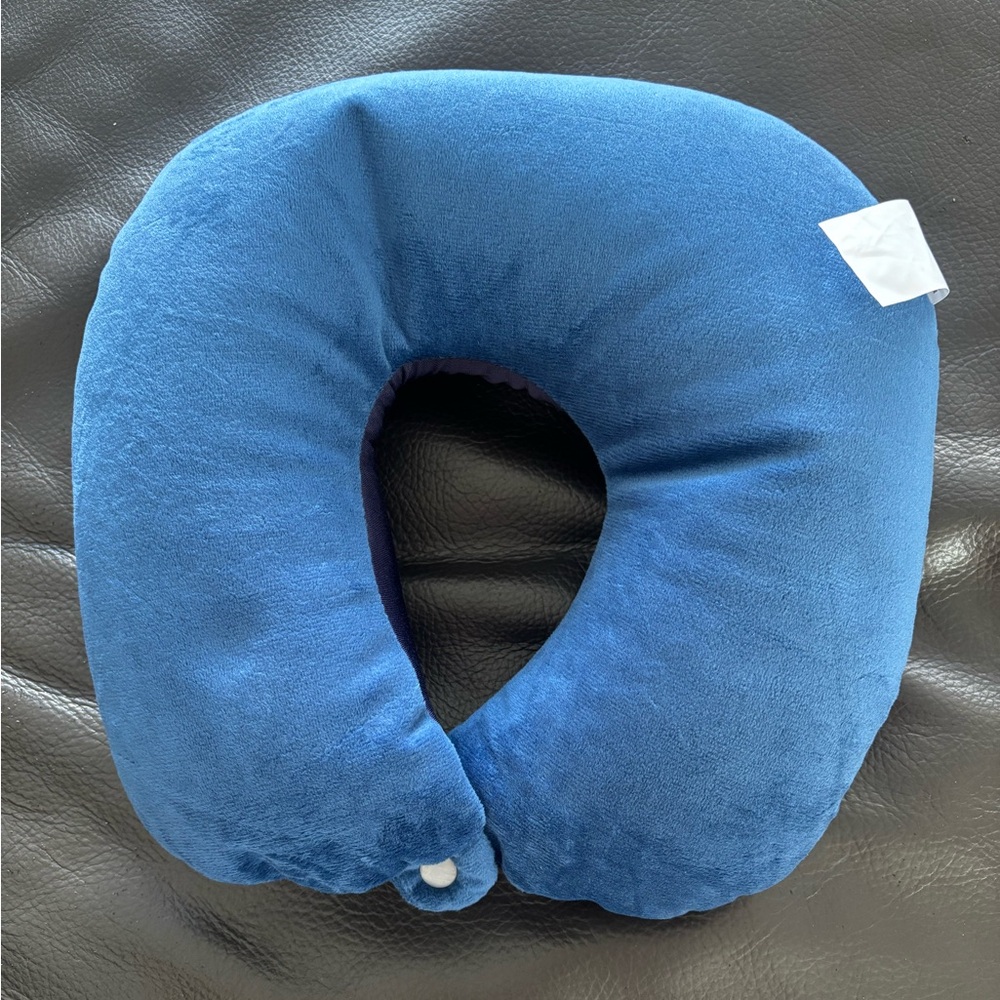 Blue Double Sided Travel Neck Pillow